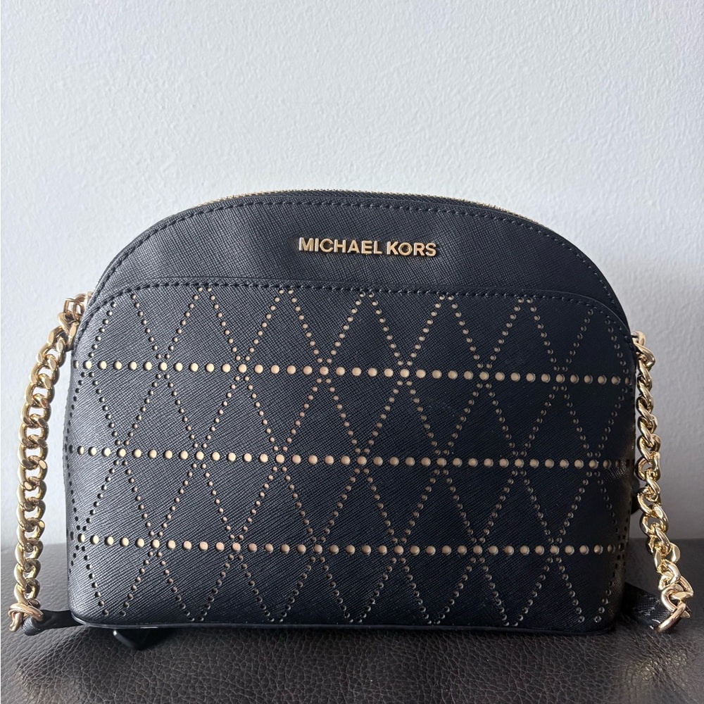Michael Kors Black Quilted Crossbody Bag